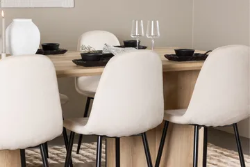 Olivia Spisegruppe 210 cm Rektangulær med 6 Polar stoler - Whitewash/Beige - Møbler - Bord - Spisegruppe