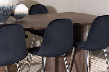 Olivia Spisegruppe 210 cm Rektangulær med 6 Polar stoler - Mocca/Sort - Møbler - Bord - Spisegruppe