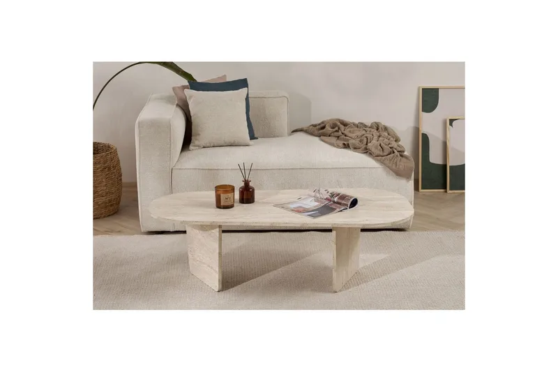 Omari Sofabord 130 cm - Beige - Møbler - Bord - Sofabord & salongbord