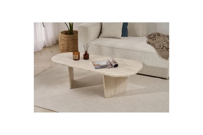 Omari Sofabord 130 cm - Beige - Møbler - Bord - Sofabord & salongbord