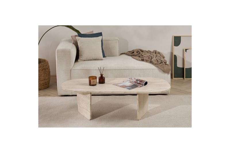 Omari Sofabord 130 cm - Beige - Møbler - Bord - Sofabord & salongbord