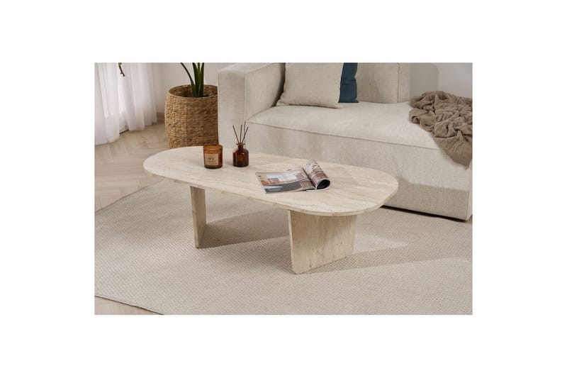 Omari Sofabord 130 cm - Beige - Møbler - Bord - Sofabord & salongbord