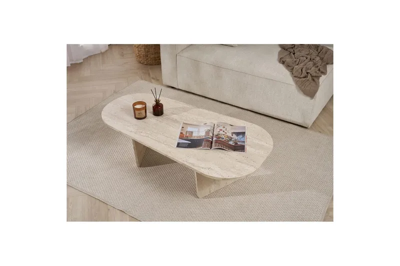 Omari Sofabord 130 cm - Beige - Møbler - Bord - Sofabord & salongbord
