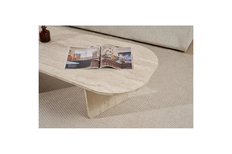 Omari Sofabord 130 cm - Beige - Møbler - Bord - Sofabord & salongbord