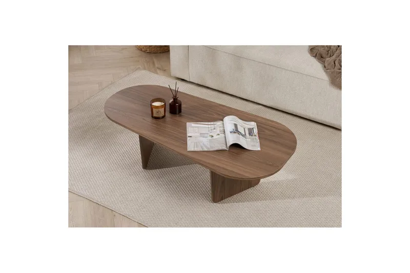 Omari Sofabord 130 cm - Valnøtt - Møbler - Bord - Sofabord & salongbord