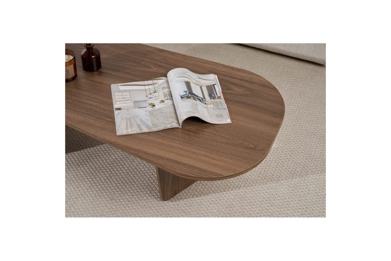 Omari Sofabord 130 cm - Valnøtt - Møbler - Bord - Sofabord & salongbord