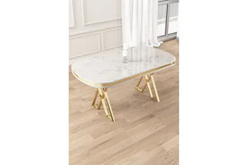 Omin Spisebord 168 cm Rektangulær - Hvit Marmor/Gull - Møbler - Bord - Spisebord & kjøkkenbord