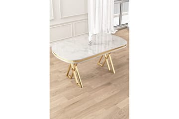 Omin Spisebord 168 cm Rektangulær - Hvit Marmor/Gull - Møbler - Bord - Spisebord & kjøkkenbord