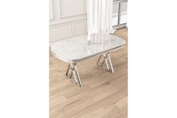 Omin Spisebord 168 cm Rektangulær - Hvit Marmor/Krom - Møbler - Bord - Spisebord & kjøkkenbord