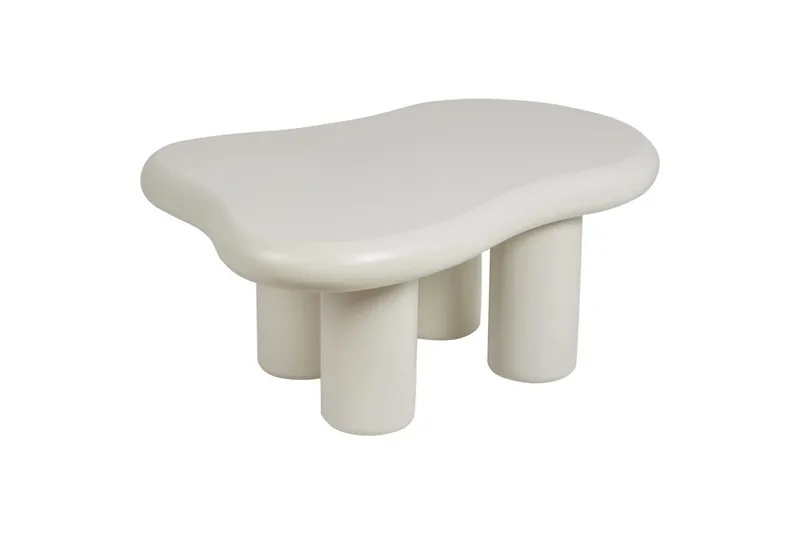 Ondle Asymmetrisk Salongbord 92 cm i Tre med Organisk Form - Hvit - Møbler - Bord - Sofabord & salongbord