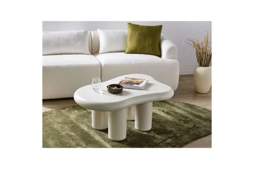 Ondle Asymmetrisk Salongbord 92 cm i Tre med Organisk Form - Hvit - Møbler - Bord - Sofabord & salongbord