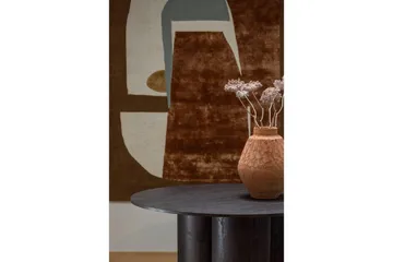 Oona Rundt Spisebord 140 cm med Tre- og Valnøttutseende - Brun - Møbler - Bord - Spisebord & kjøkkenbord
