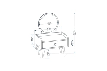 Orlinor Sminkebord 60 cm - Hvit/Blå - Møbler - Bord - Sminkebord & toalettbord