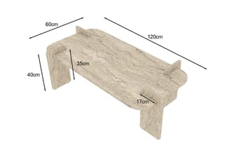 Osmiric sofabord 120 cm rektangulært - Travertin - Møbler - Bord - Sofabord & salongbord