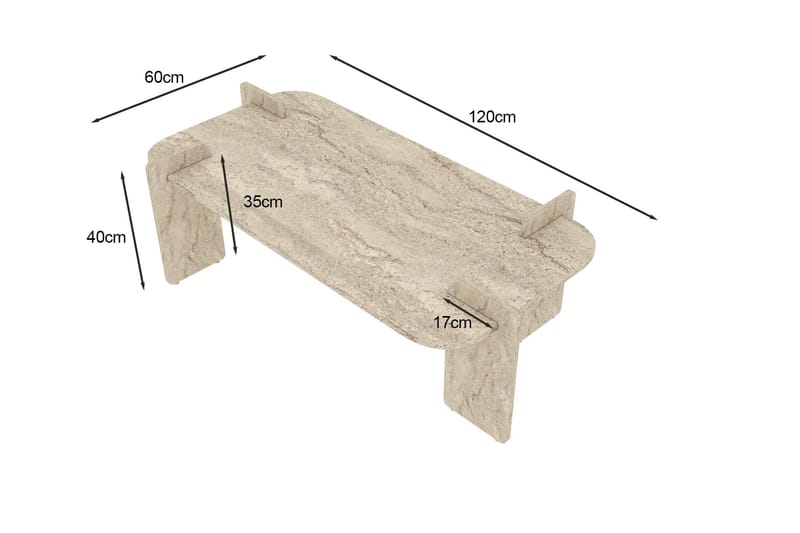 Osmiric sofabord 120 cm rektangulært - Travertin - Møbler - Bord - Sofabord & salongbord