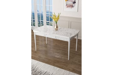 Ostwerwal Spisebord 132 cm Rektangulær - Hvit Marmor/Hvit - Møbler - Bord - Spisebord & kjøkkenbord