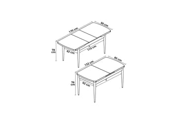 Ostwerwal Spisebord 132 cm Rektangulær - Hvit - Møbler - Bord - Spisebord & kjøkkenbord
