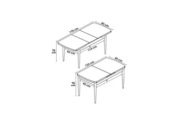 Ostwerwal Spisebord 132 cm Rektangulær - Sort - Møbler - Bord - Spisebord & kjøkkenbord