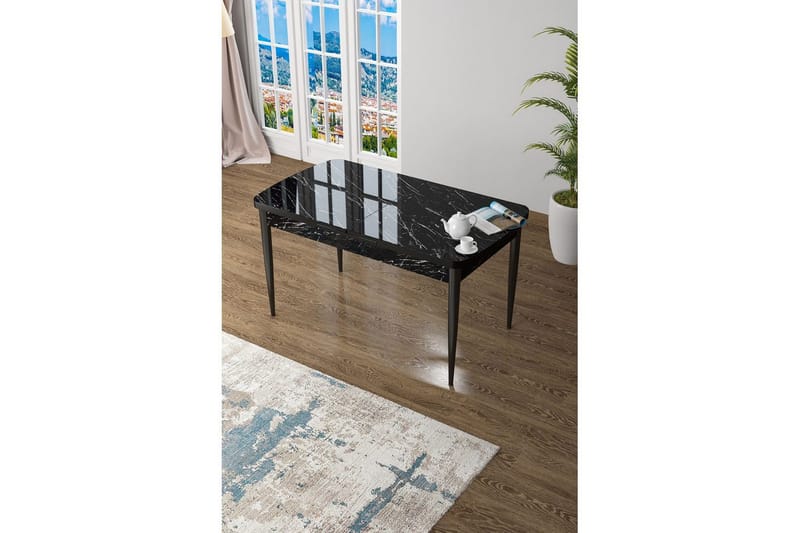 Ostwerwal Spisebord 132 cm Rektangulær - Sort - Møbler - Bord - Spisebord & kjøkkenbord