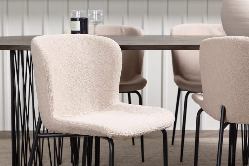 Oval matgrupp Venture Home Beige Mocka 4st - Møbler - Bord - Spisegruppe