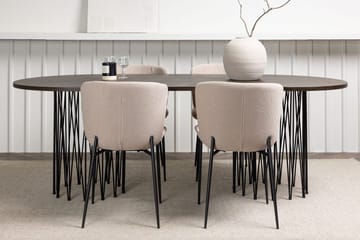 Oval matgrupp Venture Home Beige Mocka 4st - Møbler - Bord - Spisegruppe