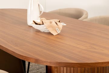 Oval matgrupp Venture Home Beige Mörkt trä 4st - Møbler - Bord - Spisegruppe