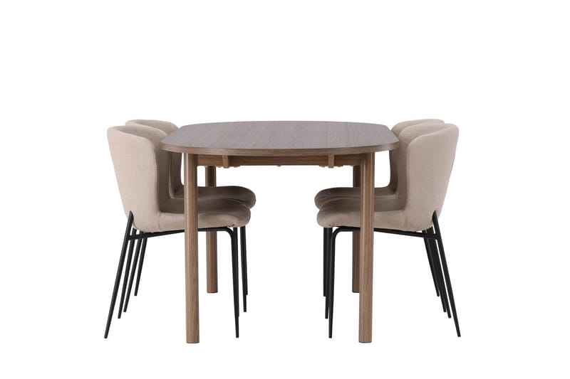 Oval matgrupp Venture Home Beige Natur 4st - Møbler - Bord - Spisegruppe