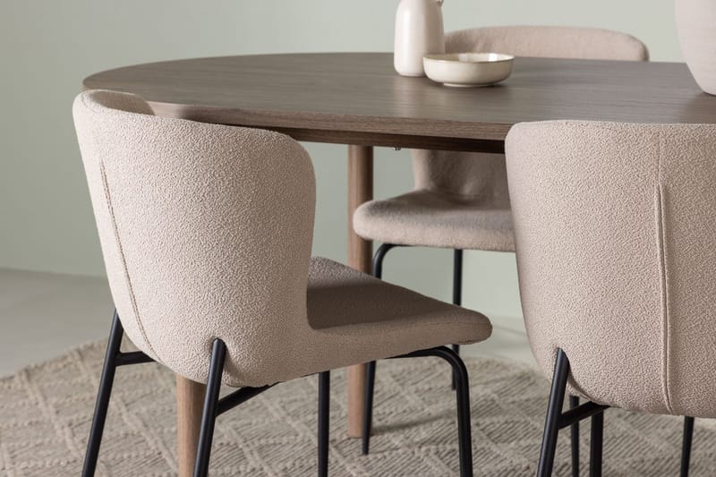 Oval matgrupp Venture Home Beige Natur 4st - Møbler - Bord - Spisegruppe