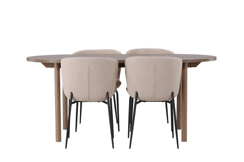 Oval matgrupp Venture Home Beige Natur 4st - Møbler - Bord - Spisegruppe