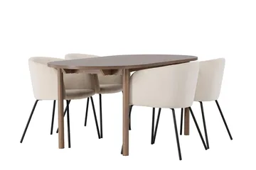 Oval matgrupp Venture Home Beige Natur 4st - Møbler - Bord - Spisegruppe