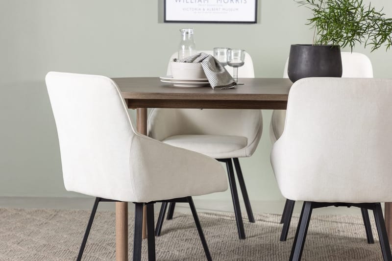 Oval matgrupp Venture Home Beige Natur 4st - Møbler - Bord - Spisegruppe