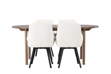 Oval matgrupp Venture Home Beige Natur 4st - Møbler - Bord - Spisegruppe