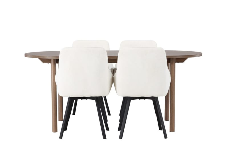 Oval matgrupp Venture Home Beige Natur 4st - Møbler - Bord - Spisegruppe