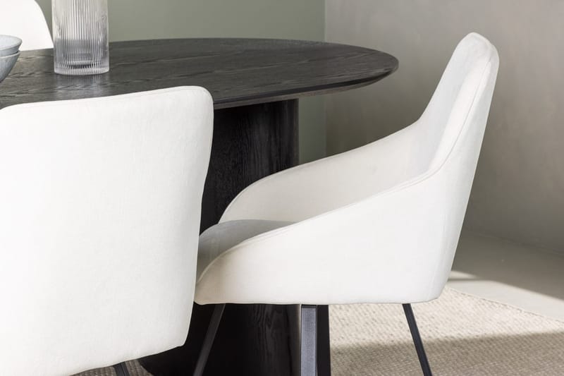 Oval matgrupp Venture Home Beige Svart 4st - Møbler - Bord - Spisegruppe