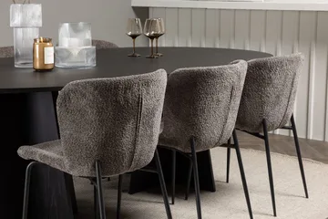 Oval matgrupp Venture Home Beige Svart 6st - Møbler - Bord - Spisegruppe