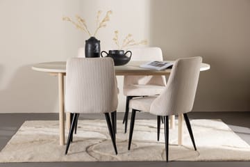 Oval matgrupp Venture Home Beige Vitputsad 4st - Møbler - Bord - Spisegruppe