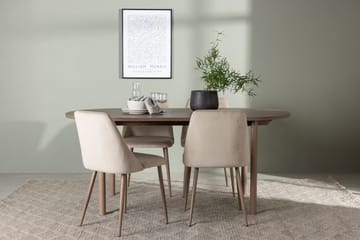 Oval matgrupp Venture Home Brun Natur 4st - Møbler - Bord - Spisegruppe