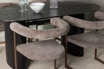 Oval matgrupp Venture Home Brun Svart 4st - Møbler - Bord - Spisegruppe