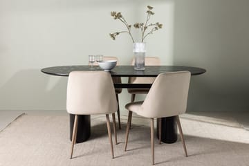 Oval matgrupp Venture Home Brun Svart 4st - Møbler - Bord - Spisegruppe