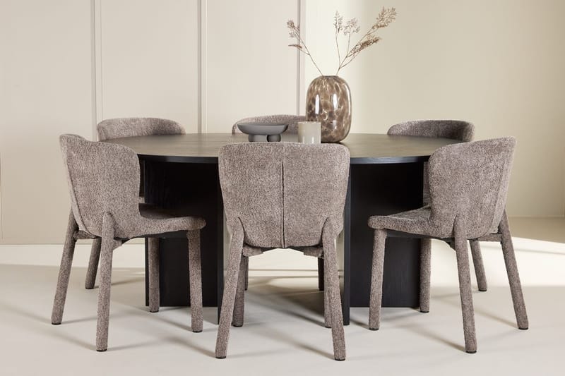 Oval matgrupp Venture Home Brun Svart 6st