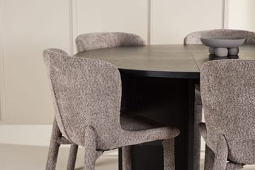 Oval matgrupp Venture Home Brun Svart 6st - Møbler - Bord - Spisegruppe
