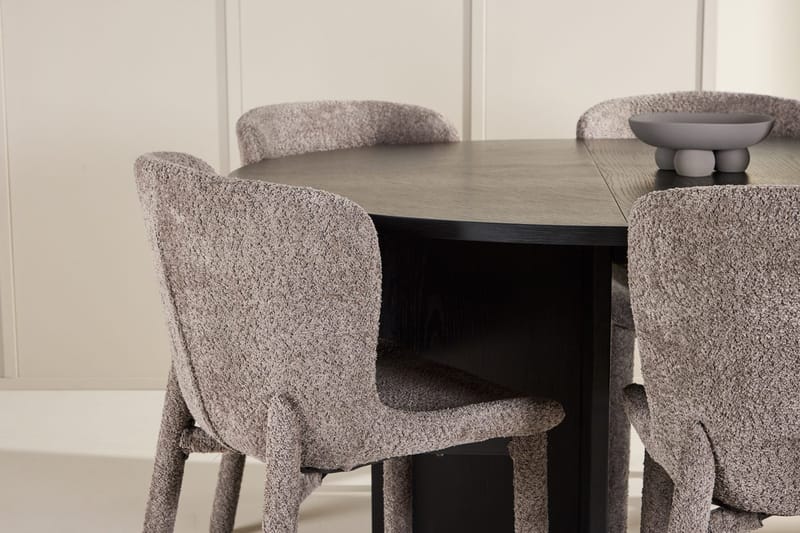 Oval matgrupp Venture Home Brun Svart 6st - Møbler - Bord - Spisegruppe