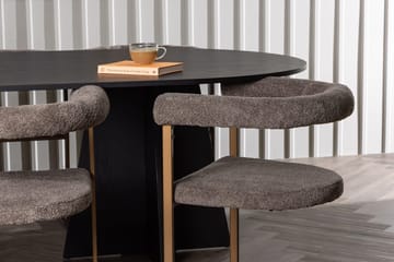 Oval matgrupp Venture Home Brun Svart 6st - Møbler - Bord - Spisegruppe