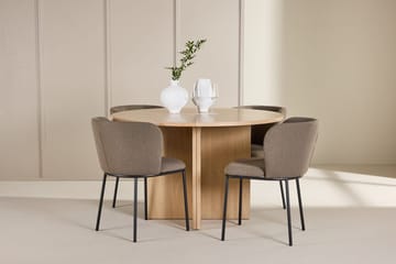 Oval matgrupp Venture Home Brun Vitputsad 4st - Møbler - Bord - Spisegruppe