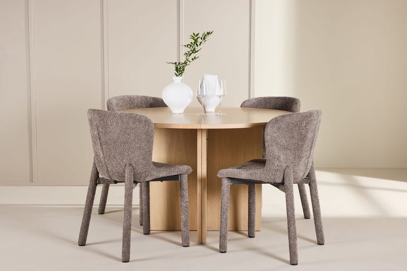 Oval matgrupp Venture Home Brun Vitputsad 4st