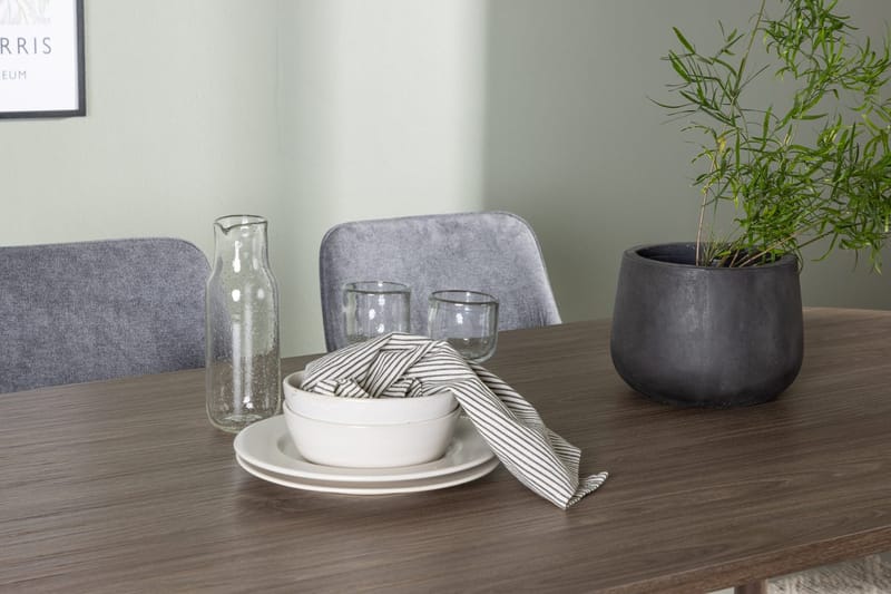 Oval matgrupp Venture Home Grå Natur 4st - Møbler - Bord - Spisegruppe