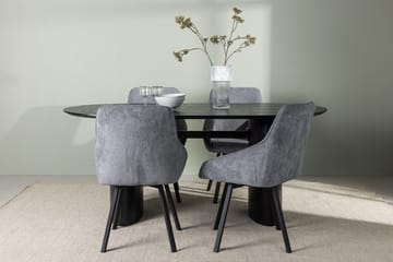 Oval matgrupp Venture Home Grå Svart 4st - Møbler - Bord - Spisegruppe