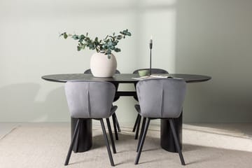 Oval matgrupp Venture Home Grå Svart 4st - Møbler - Bord - Spisegruppe