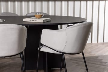Oval matgrupp Venture Home Grå Svart 6st - Møbler - Bord - Spisegruppe