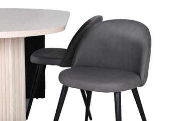 Oval matgrupp Venture Home Grå Vitputsad 4st - Møbler - Bord - Spisegruppe